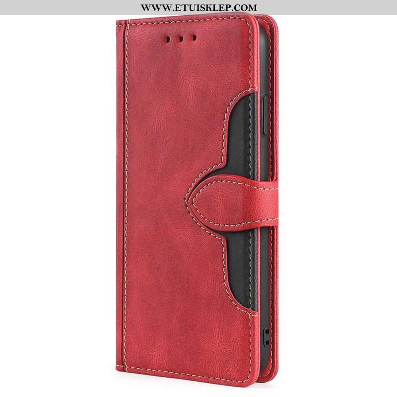 Etui Folio do Samsung Galaxy M32 Dwukolorowa Stylowa Sztuczna Skóra